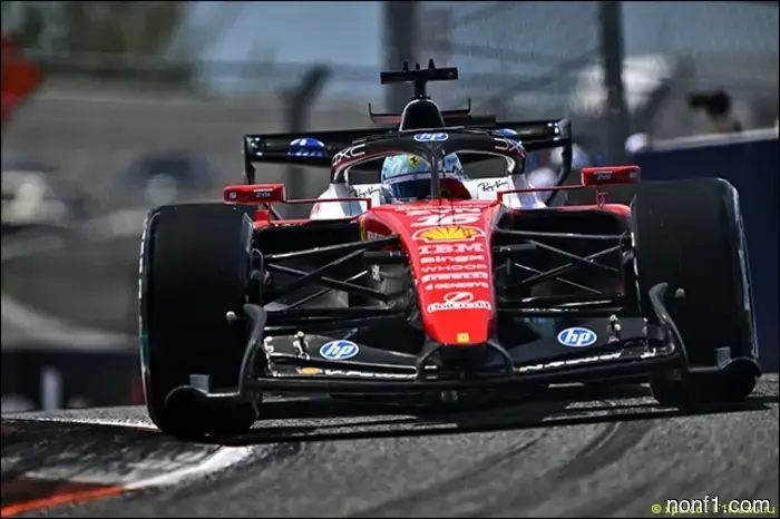 Charles Leclerc leads in the only practice session.