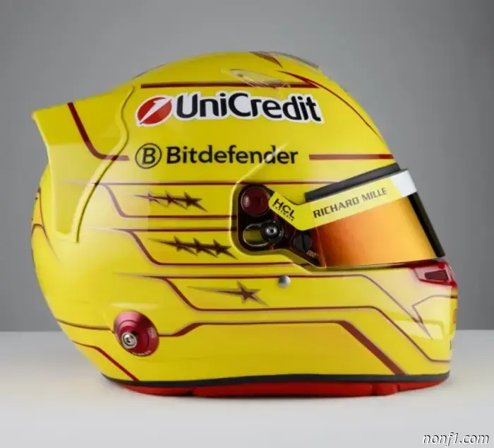 Hamilton's new helmet speaks to his mindset.