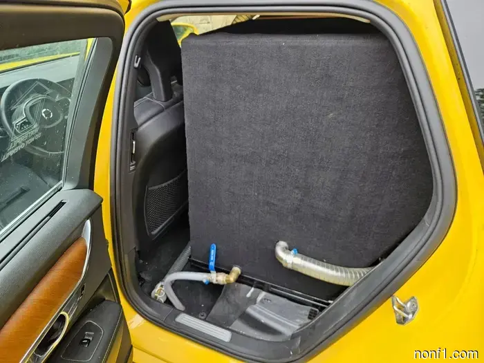 The strangest feature of this Volvo V90 isn't the color; it's located in the trunk.