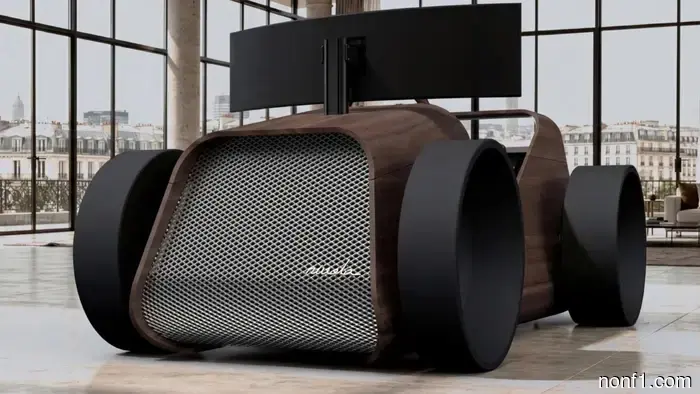 No, this isn't a designer race car bed. It's a designer sim racing setup.