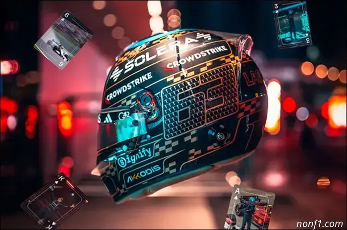 Russell y Norris mostraron el diseño de los cascos para Las Vegas.