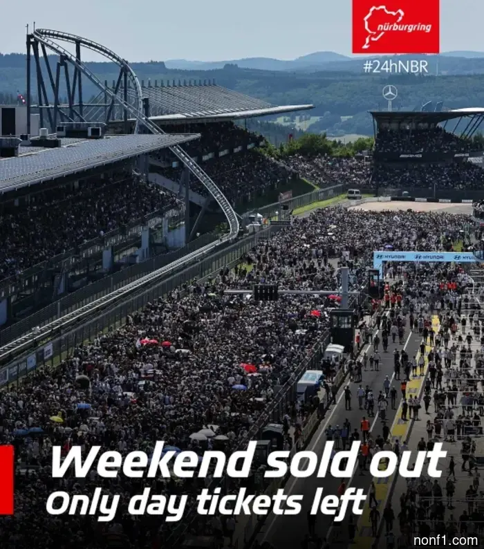 All tickets for the "24 Hours of Nürburgring" are sold out.