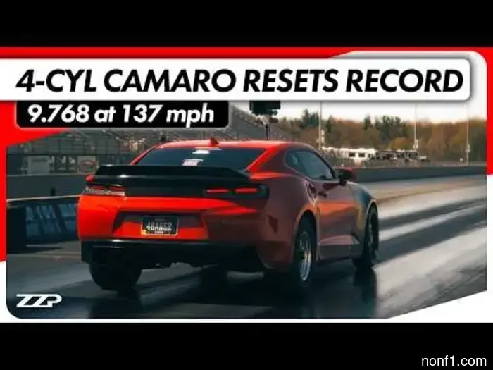 This Four-Cylinder Chevy Camaro Achieves a New Record with a 9.768-Second Quarter-Mile.