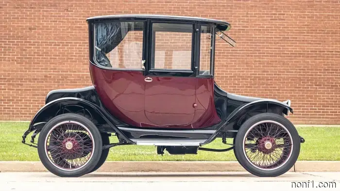 This 1918 Detroit Electric is equipped with modern batteries and is fully operational.
