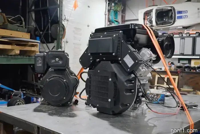 A Massive Chinese Diesel V-Twin Serves as an Impressive Go-Kart Engine.
