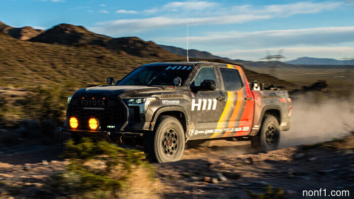 Toyota engineers transformed this 100,000-mile Tundra Hybrid into a desert racing vehicle.