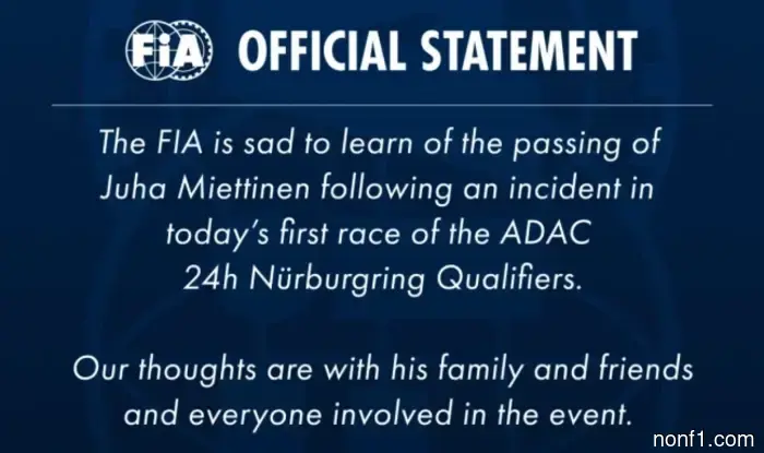The tragedy at the Nürburgring – the race was not resumed.