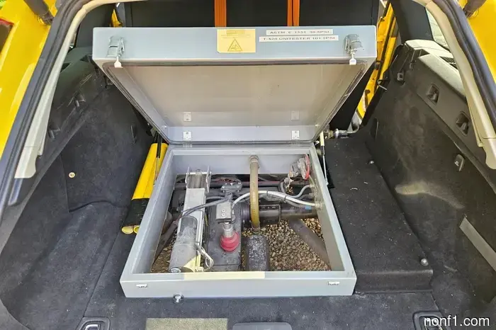 The strangest feature of this Volvo V90 isn't the color; it's located in the trunk.