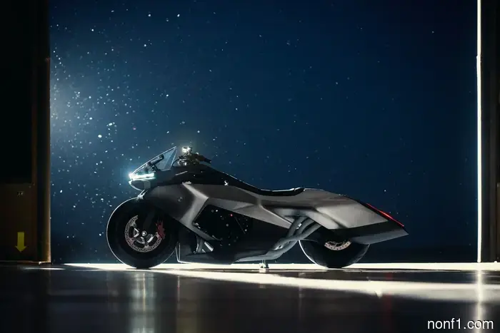 Los tubos de escape radicales del concepto Vision K18 de BMW parecen propulsores de nave estelar.
