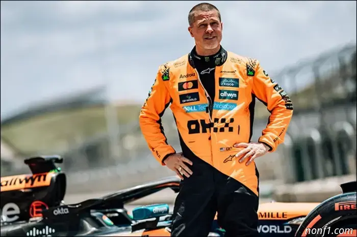 Brad Pitt gets behind the wheel of a McLaren in Austin