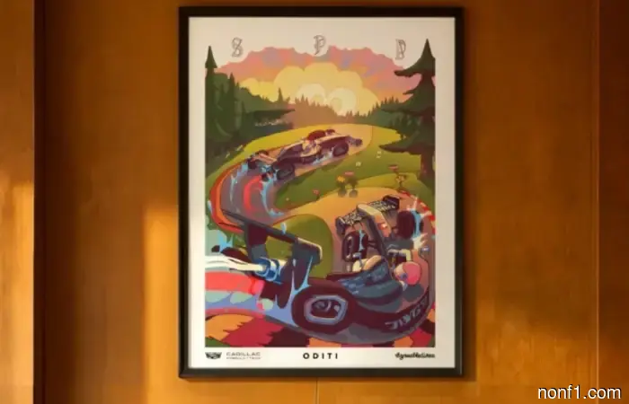 En Cadillac presentaron un cartel dedicado a la carrera en Spa.