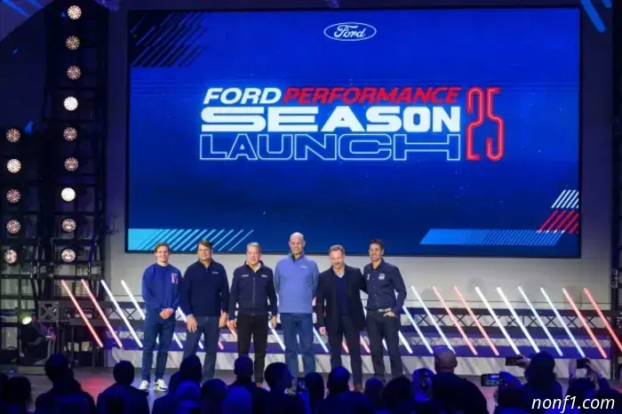 The Red Bull team took part in the Ford presentation