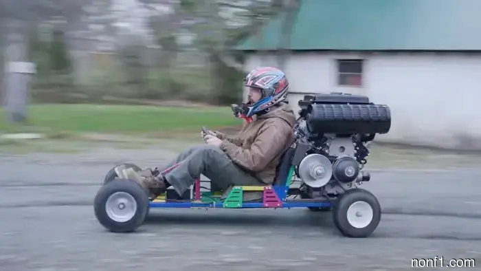 A Massive Chinese Diesel V-Twin Serves as an Impressive Go-Kart Engine.