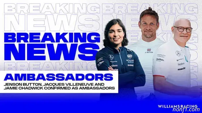 Williams anuncia a Button, Villeneuve y Chadwick como embajadores para 2025