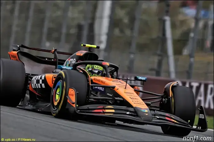 Lando Norris is leading in the second practice.