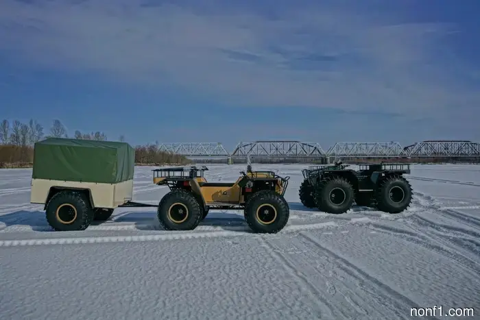 Certainly, these truck-sized ATVs originate from Russia.