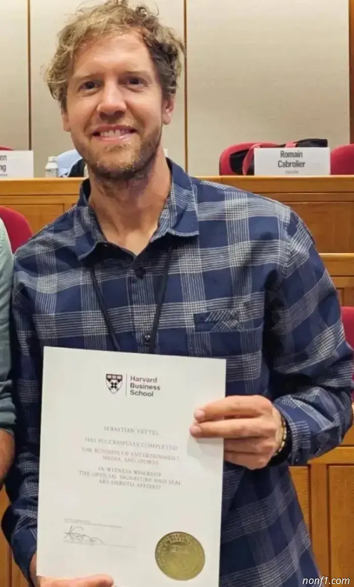 Vettel now has a degree from Harvard Business School.