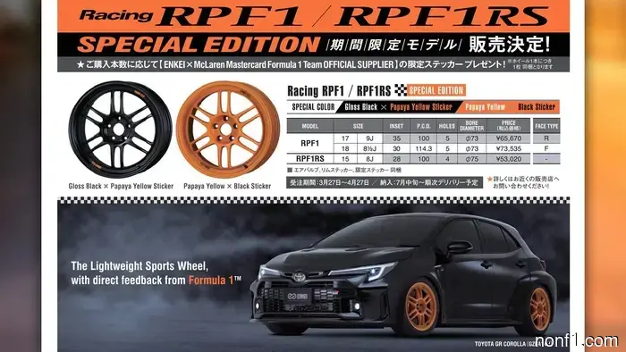 Enkei's Latest Papaya RPF1 Wheels Allow You to Add a Touch of McLaren to Your Civic