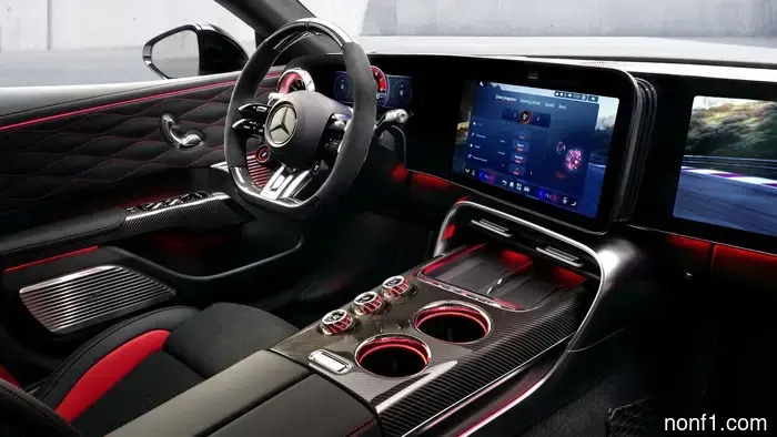 The Mercedes-AMG GT 4-Door replaces climate buttons with an expanded screen.