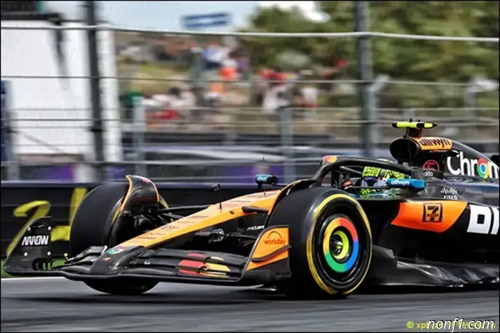 Lando Norris is leading in the second practice.