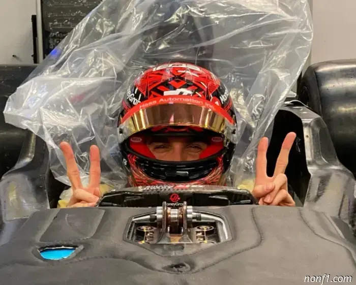 Esteban Ocon underwent a seat fitting at the Haas facility