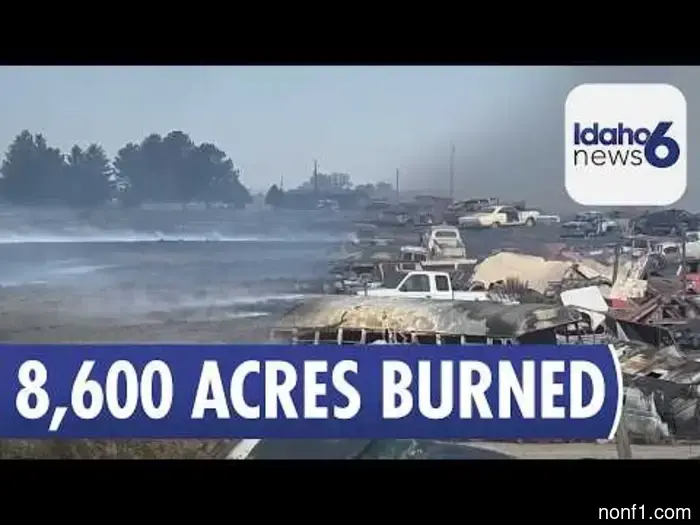 An 8,600-acre wildfire devastates a large salvage yard in Idaho that houses 8,000 vehicles.