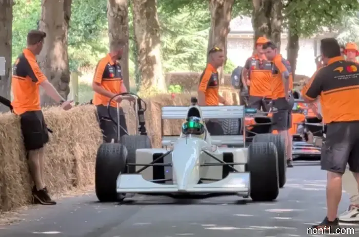Chandhok pilots a unique McLaren MP4/8B at Goodwood.