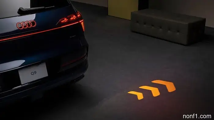 Audi's upcoming Q9 will display your turn signals on the road.