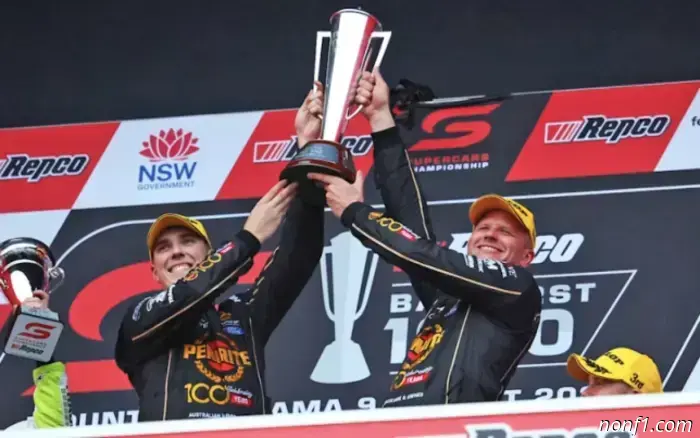 Liam Lawson congratulated his friend on winning the Supercars race.