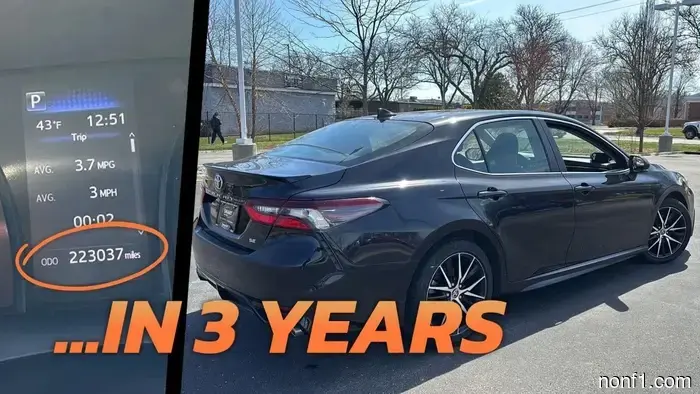 Someone accumulated 223,000 miles on a 3-year Toyota Camry lease and then returned it.