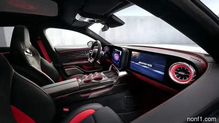 The Mercedes-AMG GT 4-Door replaces climate buttons with an expanded screen.