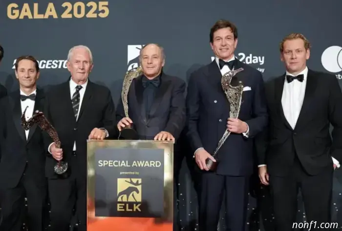 Lauda's sons presented awards to Marko, Berger and Wolff.
