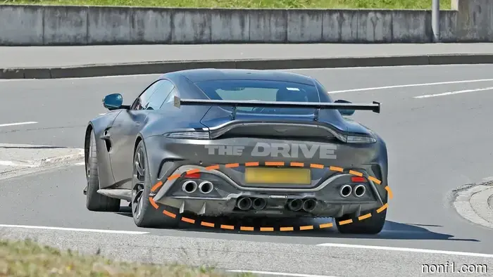 Count Them: Aston Martin Vantage Caught Testing with Eight Exhaust Pipes