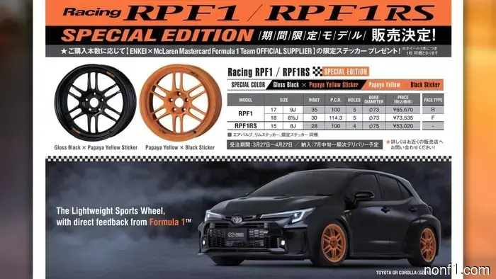 Enkei's Latest Papaya RPF1 Wheels Allow You to Add a Touch of McLaren to Your Civic