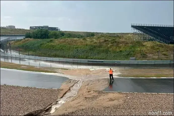 The rains washed out the track in Zandfort.
