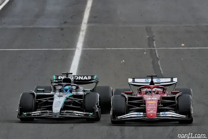 Leclerc criticized for 'hazardous' block on Russell.