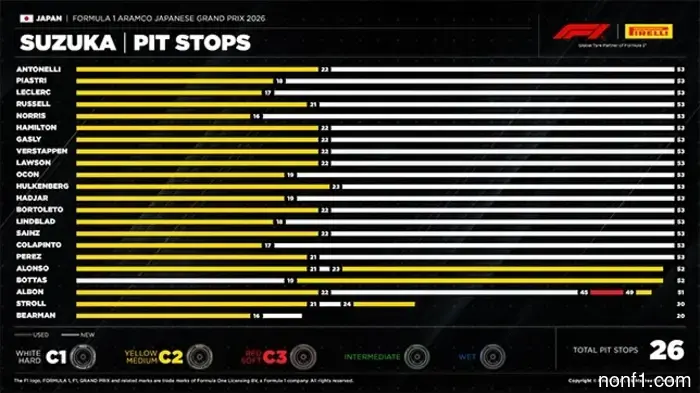 Japanese Grand Prix: Tire change order during the race