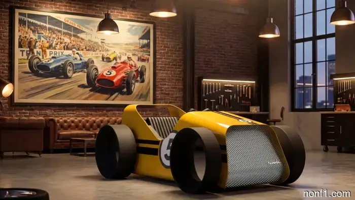 No, this isn't a designer race car bed. It's a designer sim racing setup.