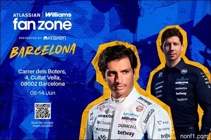 A fan zone for Williams will open in Barcelona.