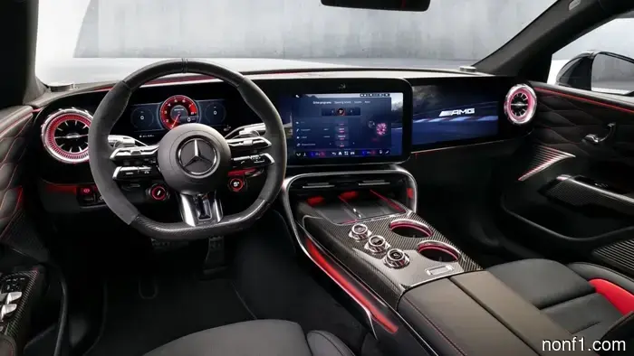 The Mercedes-AMG GT 4-Door replaces climate buttons with an expanded screen.