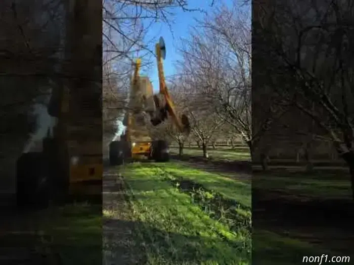 This Industrial Tree Trimming Vehicle Is a Spinning Device of Destruction