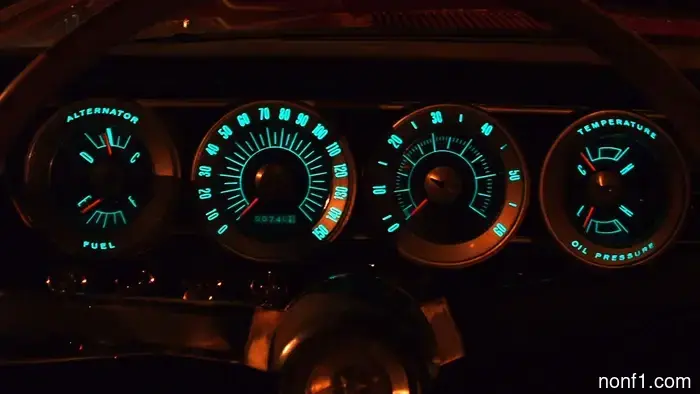 This Electroluminescent Gauge Cluster from the 1960s is far superior to a screen.