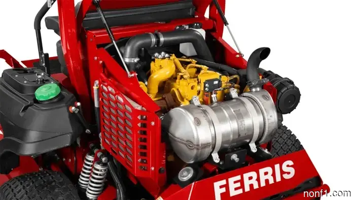 The CAT diesel-powered mower is equipped with a larger engine than that of a Honda Civic.