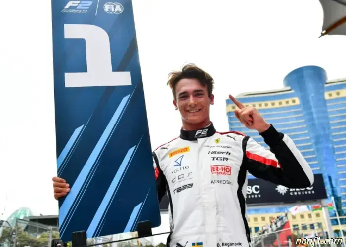 Formula 2: Dino Beganovic claimed his first victory.