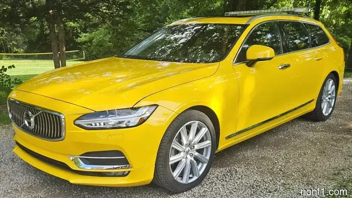 The strangest feature of this Volvo V90 isn't the color; it's located in the trunk.
