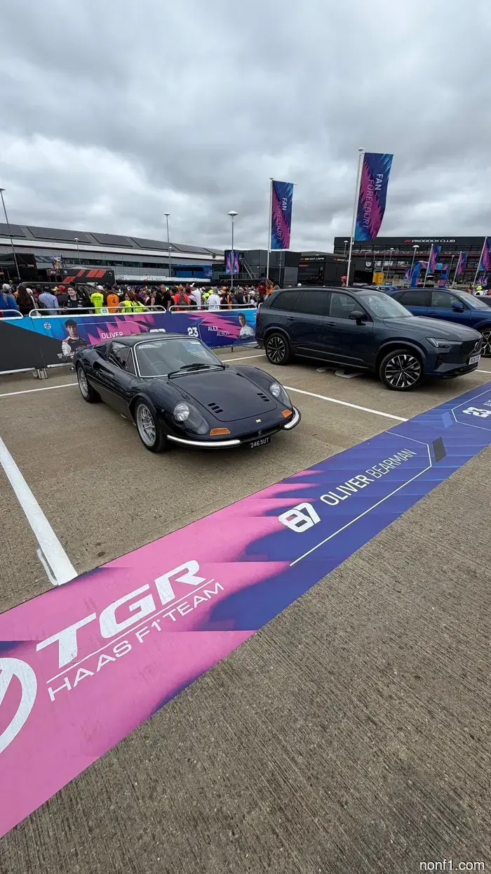 Take a look at the F1 drivers’ parking area in Silverstone.