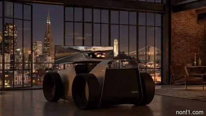 No, this isn't a designer race car bed. It's a designer sim racing setup.