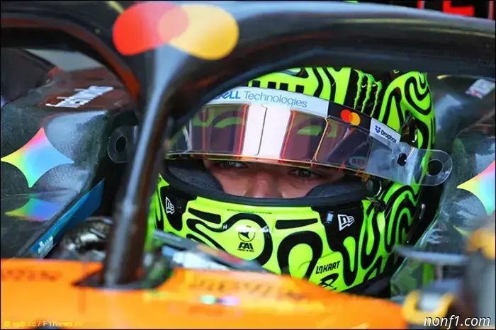 Lando Norris leads on Saturday morning.