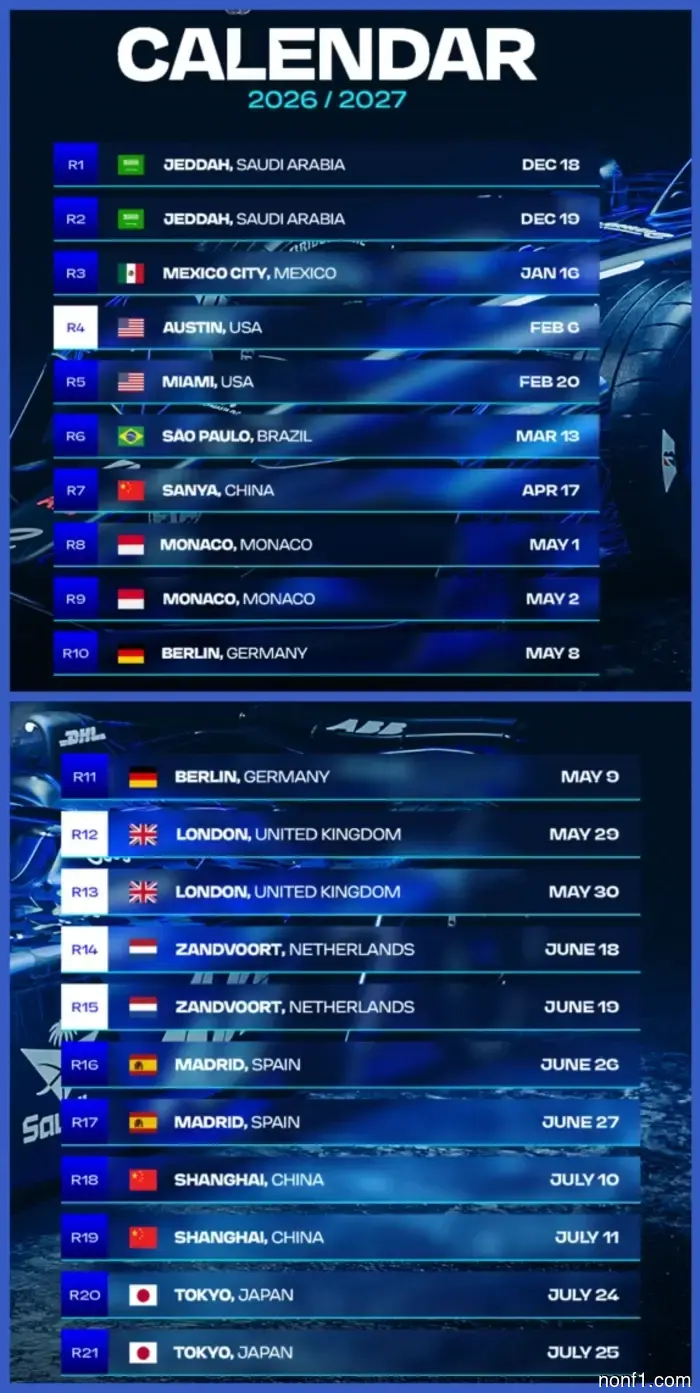 Формула E: Этап в Монако в 2027 году состоится 1 и 2 мая.