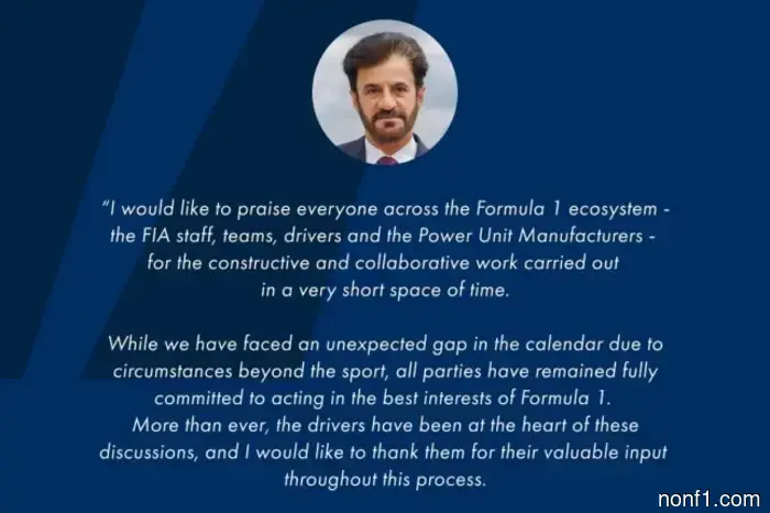 El presidente de la FIA agradeció a todos por su enfoque constructivo.